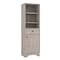 Tuhome St. Clair Linen Cabinet, Two Interior Shelves, Two Open Shelves, Single Door, Light Gray MLZ7125 - alternate 4